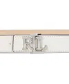 Ralph Lauren Logo Reversible Leather Belt In Soft White,sand Dune