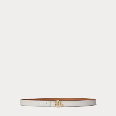 Ralph Lauren Logo Reversible Leather Skinny Belt