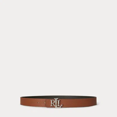Ralph Lauren Logo Reversible Pebbled Leather Belt