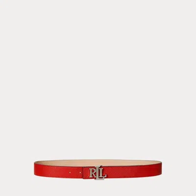 Ralph Lauren Logo Reversible Textured Leather Belt