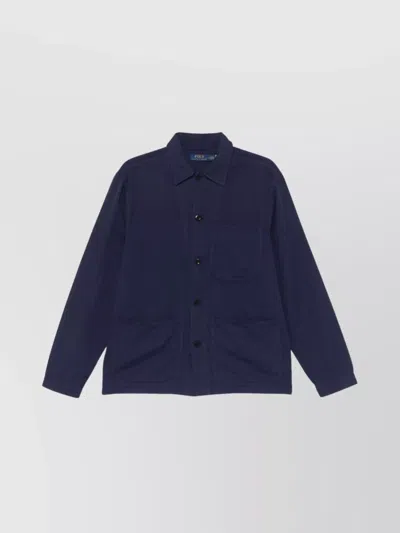 RALPH LAUREN LOGO SHIRT WITH POCKETS AND COLLAR