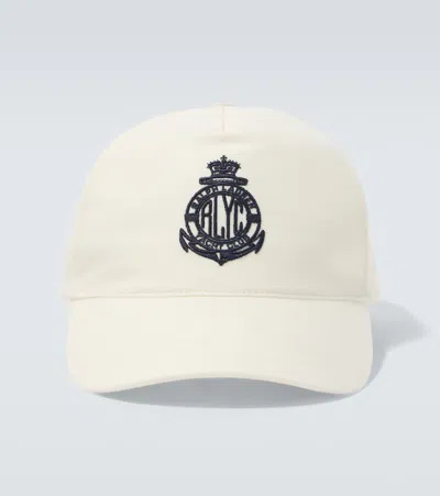 Ralph Lauren Logo Silk And Linen Canvas Baseball Cap In Red