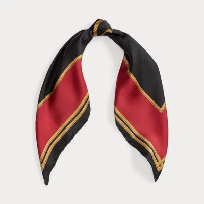 Ralph Lauren Logo Silk Square Scarf In Multi