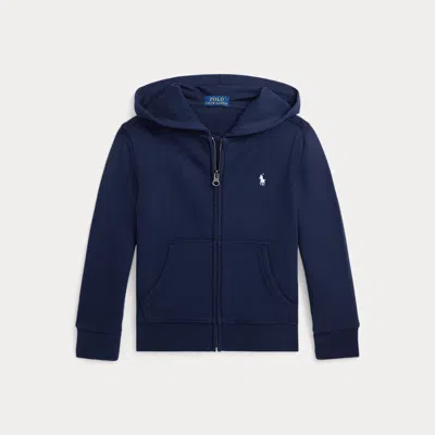 Ralph Lauren Kids' Logo Spa Terry Full-zip Hoodie In Blue