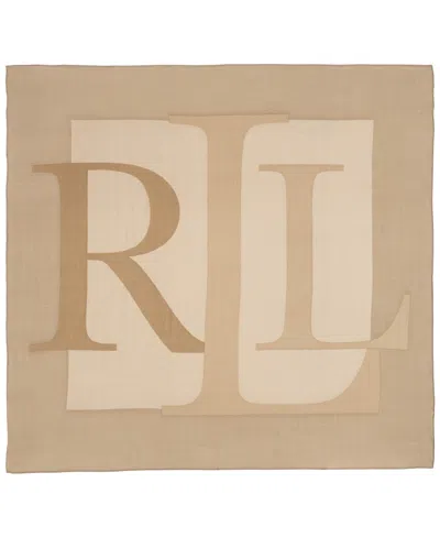 Ralph Lauren Logo Square Scarf In Brown