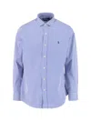 Ralph Lauren Logo Striped Shirt In Blue