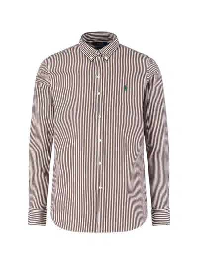 Ralph Lauren Logo Striped Shirt In Red