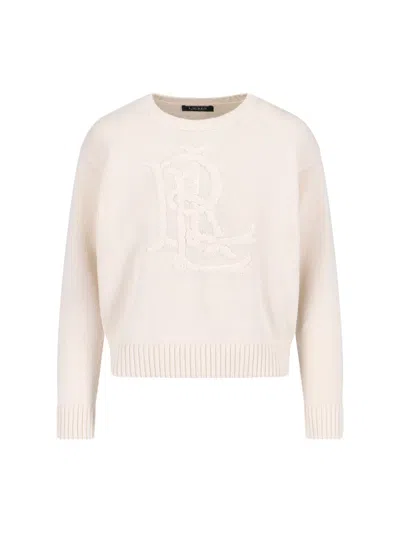 Ralph Lauren Logo Sweater In White