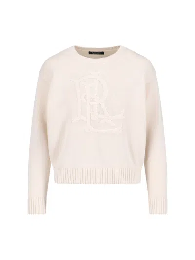 Ralph Lauren Logo Sweater In Neutral