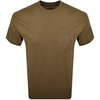 Ralph Lauren Logo T Shirt Brown In Green