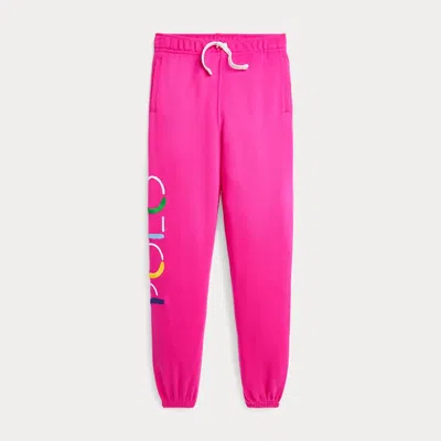 Ralph Lauren Kids' Logo Terry Jogging Bottoms In Pink