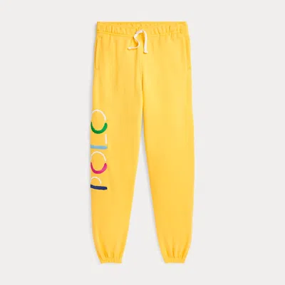Ralph Lauren Kids' Logo Terry Jogging Bottoms In Yellow