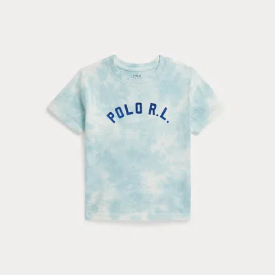 Ralph Lauren Kids' Logo Tie-dye Cotton Tee In Parakeet In Blue
