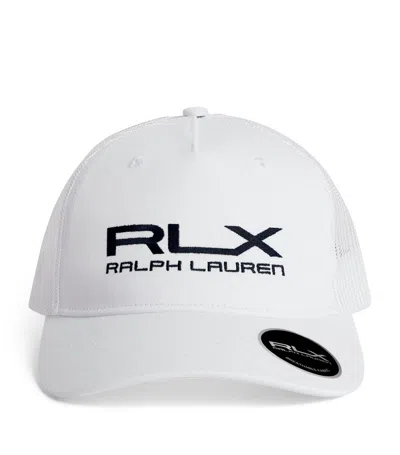 Ralph Lauren Logo Trucker Cap In White