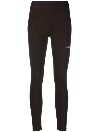 Polo Ralph Lauren Cropped-leggings Mit Logo-bund In Brown