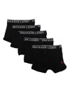 Polo Ralph Lauren Logo-waistband Boxers (pack Of Five) In Black