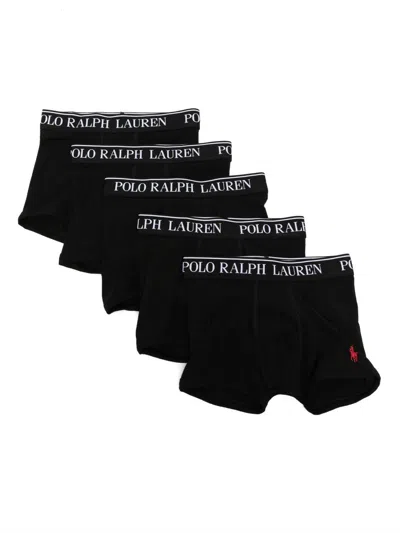Polo Ralph Lauren Kids' Logo-waistband Boxers (pack Of Five) In Black