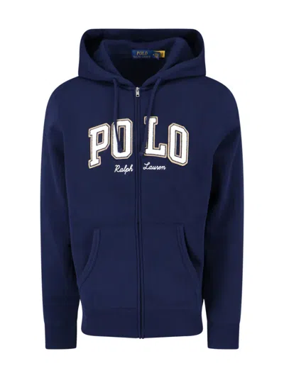 Ralph Lauren Logo Zip Sweatshirt In Blue