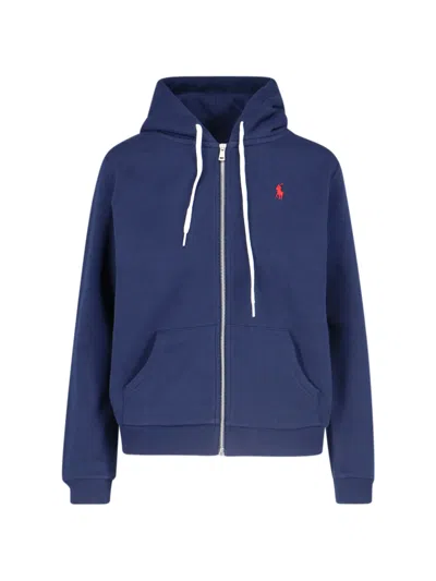 Ralph Lauren Logo Zip Sweatshirt In Blue