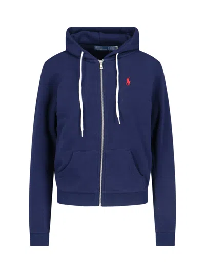 Ralph Lauren Logo Zip Sweatshirt In Blue