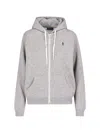 Ralph Lauren Logo Zip Sweatshirt In Gray