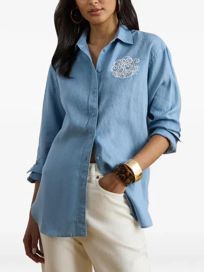 Ralph Lauren Logo-embroidered Shirt In Blue