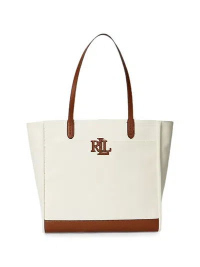 Ralph Lauren Logo-patch Tote Bag In Neutral