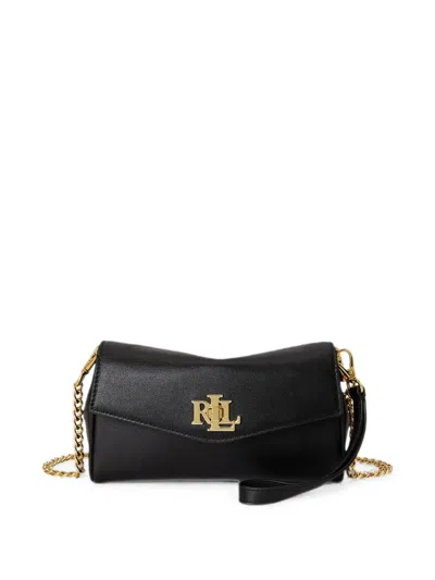 Ralph Lauren Logo-plaque Chain-strap Clutch Bag In Black