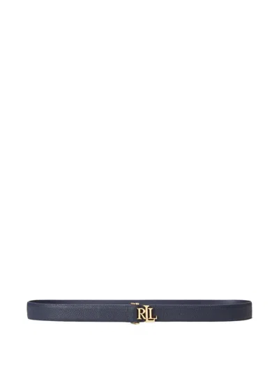 Ralph Lauren Logo-plaque Pebbled Belt In White