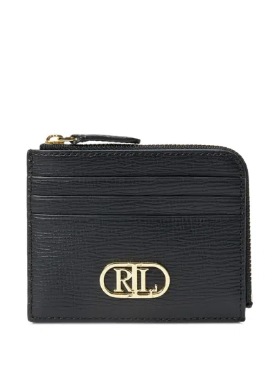 Ralph Lauren Logo-plaque Zipped Wallet In Black