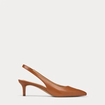 Ralph Lauren Lolah Ii Leather Slingback Pump In Lauren Tan In Brown