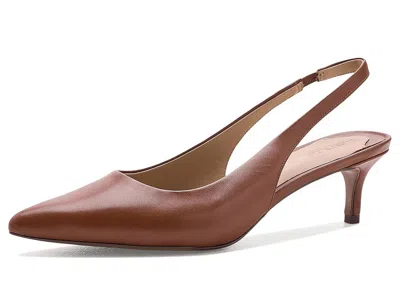 Ralph Lauren Lolah Ii Leather Slingback Pumps Women's Shoes Lauren Tan: 11 B - Medium In Brown