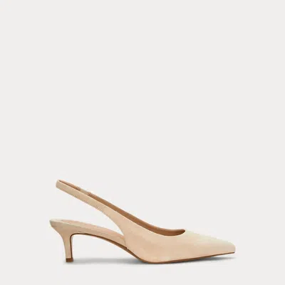 Ralph Lauren Lolah Ii Suede Slingback Pump In Sand Dune