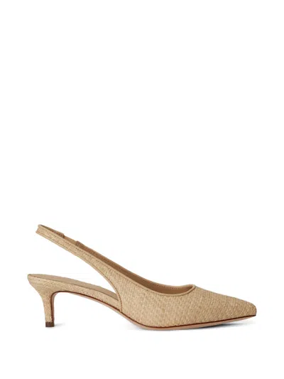 Ralph Lauren Lolah Ii Woven Slingback Pumps In Nude