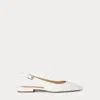 Ralph Lauren Londyn Nappa Leather Slingback Flat In Snow White