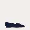 Ralph Lauren Londyn Sheep-suede Kiltie Ballet Flat In Blue