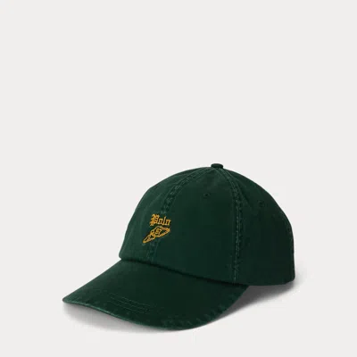 Ralph Lauren Long-bill Embroidered Twill Cap In Green