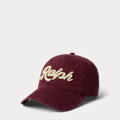 Ralph Lauren Long-bill Poplin Cap In Burgundy
