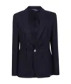 Ralph Lauren Tailored Jacket With Notched Lapel And Front Flap Pockets In Black