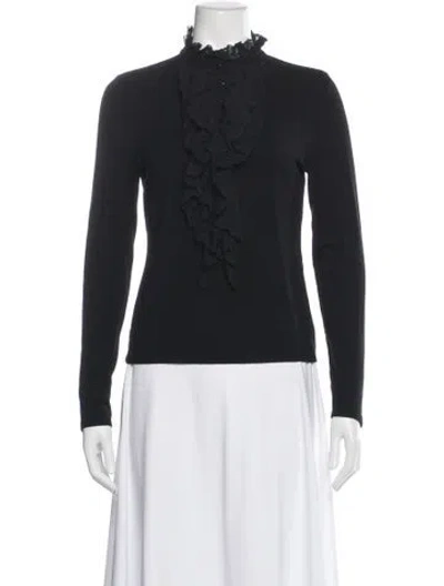 Pre-owned Ralph Lauren Long Sleeve Blouse In Black