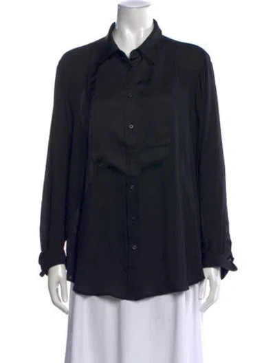 Pre-owned Ralph Lauren Long Sleeve Blouse In Black