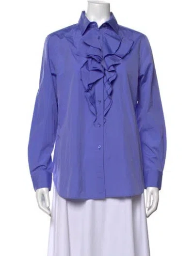Pre-owned Ralph Lauren Long Sleeve Blouse In Blue