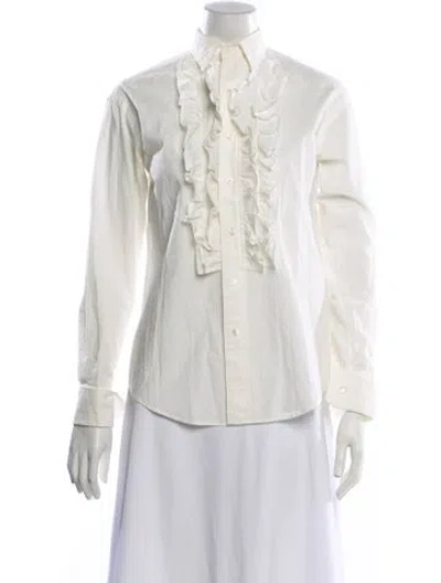 Pre-owned Ralph Lauren Long Sleeve Blouse In Neutral