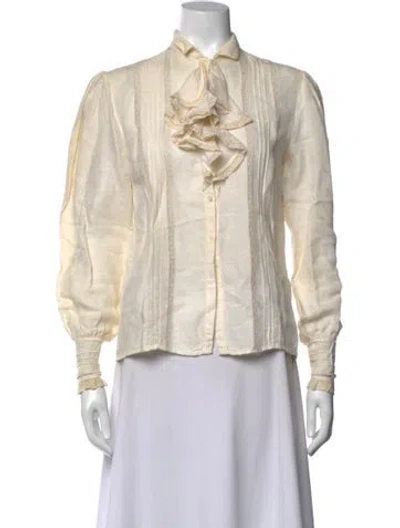 Pre-owned Ralph Lauren Long Sleeve Blouse In Neutral