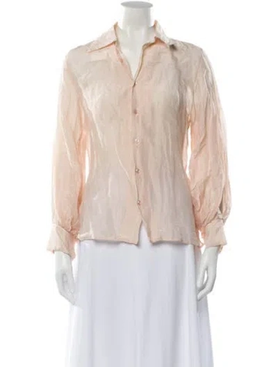 Pre-owned Ralph Lauren Long Sleeve Blouse In Pink