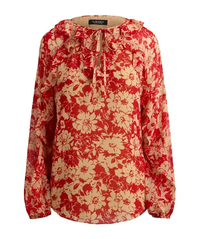 Ralph Lauren Long Sleeve Blouse In Red