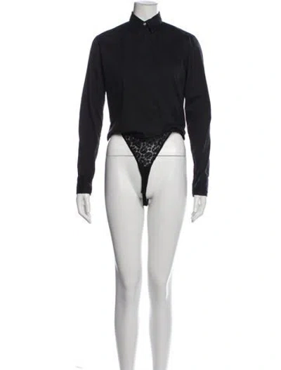 Pre-owned Ralph Lauren Long Sleeve Bodysuit In Black