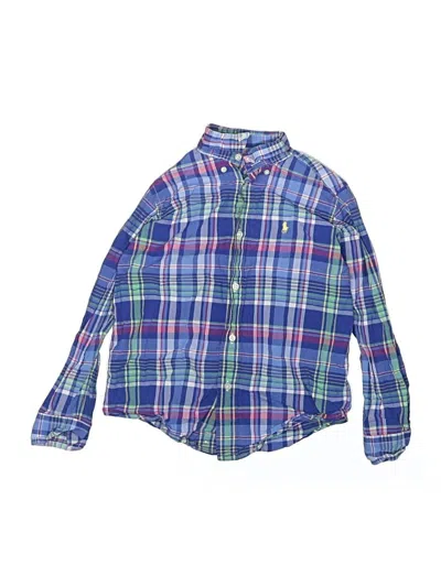 Pre-owned Ralph Lauren Kids' Long Sleeve Button Down Shirt In Blue