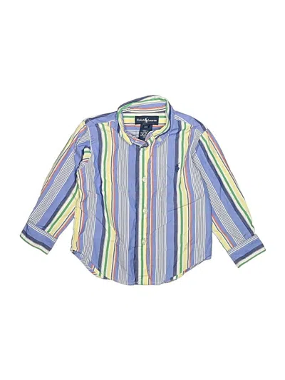 Pre-owned Ralph Lauren Kids' Long Sleeve Button Down Shirt In Blue