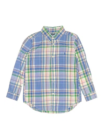 Pre-owned Ralph Lauren Kids' Long Sleeve Button Down Shirt In Blue